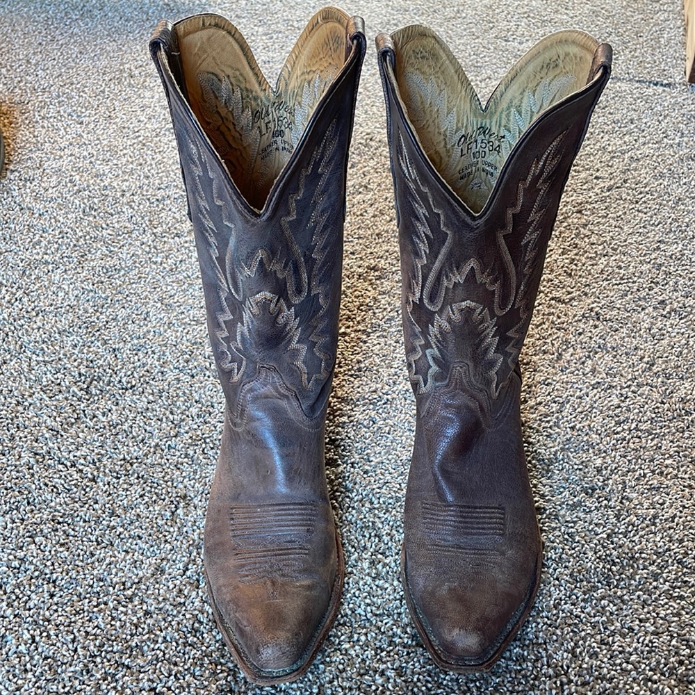 Old West Women's Classic Chocolate Mad Dog Snip Toe Cowboy Boot